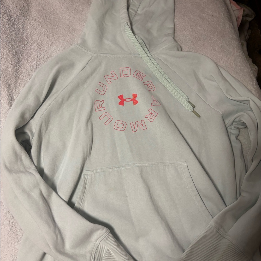Under Armour Sky Blue Hoodie with Red Accents